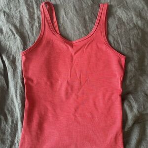 Fleo Red Ribbed Tank Top